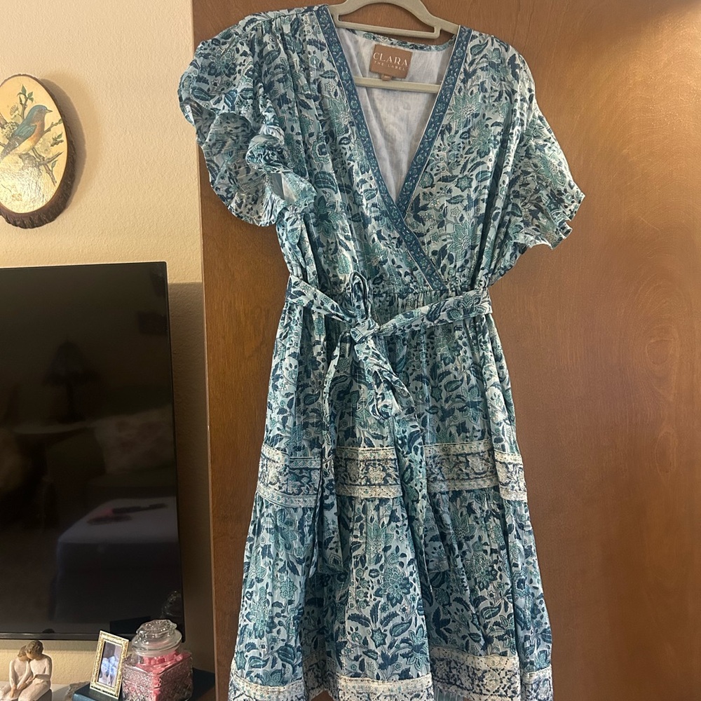 Floral Blue Mini Dress - Victoria Dunn